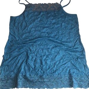 SALE Women's Maurices Deep Teal Green Lace Fitted‎ Camisole Size 1